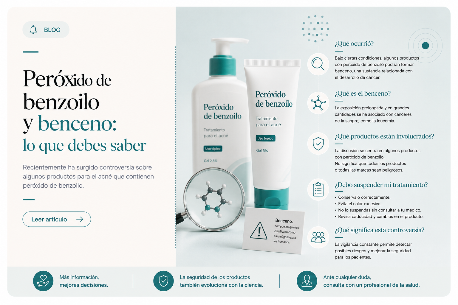 Controversia sobre el peróxido de benzoilo y el benceno: lo que debes saber